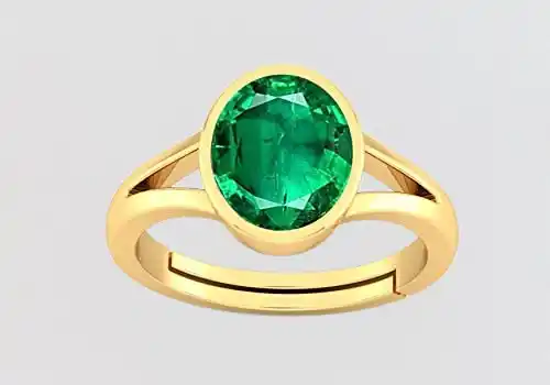  Natural Emerald Panna Panchdhatu Adjustable Rashi Ratan Gold Plating Ring for Astrological Purpose Men & Women.png